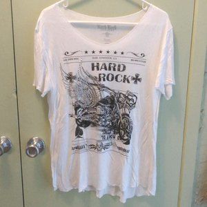 Hard Rock embellished white top size XL